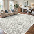 9x12 Extra Large Washable Area Rug, Soft Neutral Vintage Boho Rug by Rugxara