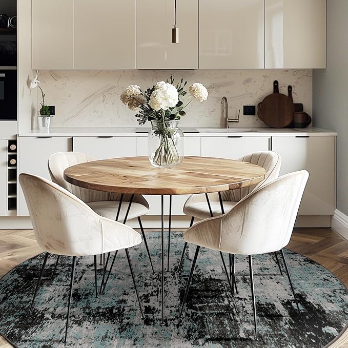RELEANY Washable Area Rugs 8ft Non-Slip Modern Abstract Soft - Image 2