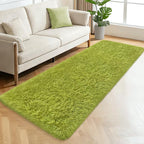 Soft Grass Green Fluffy Rug for Bedroom Living Room, 2x6 ft Fuzzy Green Shag - Image 2