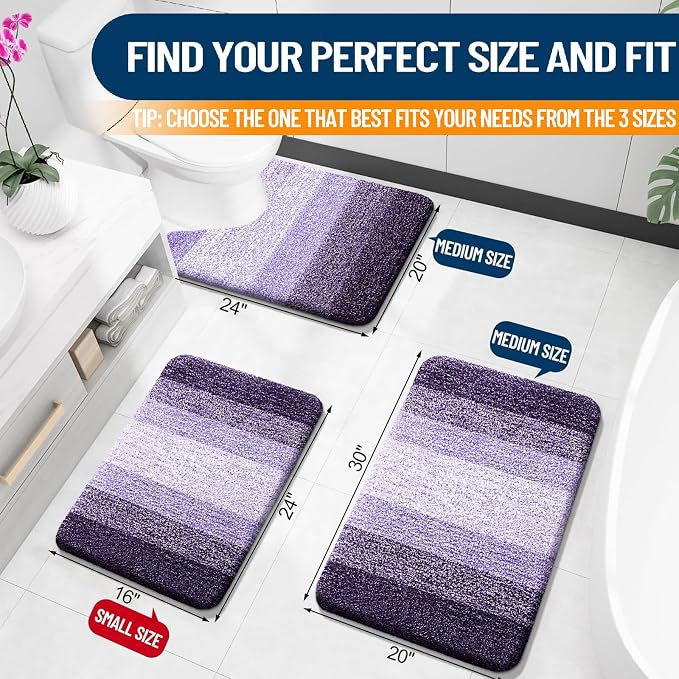 OLANLY Small Bathroom Rugs Mat 24x16, Extra Soft Absorbent Microfiber Bath Rugs - Image 2