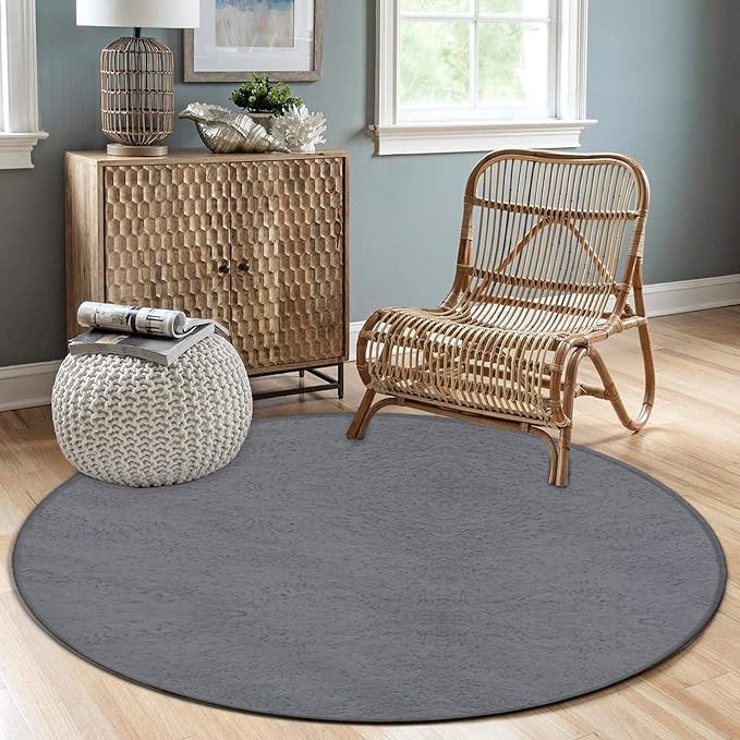 Room Sofa Yoga Soft Round Carpet, Home Decor Non Slip Kitchen Office Circle Rug - Image 3