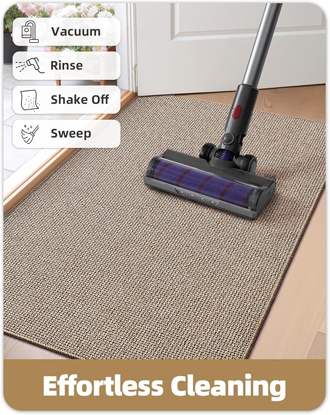 Color&Geometry Ultra Thin Indoor Door Mat 48"x72", Non Slip Rubber Backed Dirt - Image 8