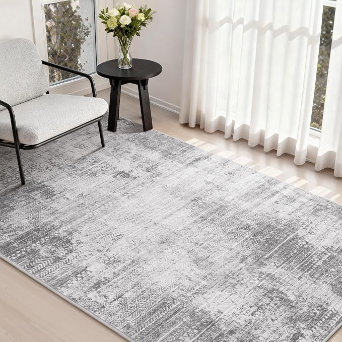 3 x 5 Rug Small Non Slip Machine Washable Rug Distressed Abstract Soft Indoor by Tchdio
