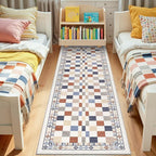GarveeHome 2x8 Runner Rug for Kitchen Bathroom Colorful Modern Checkered Long - Image 7