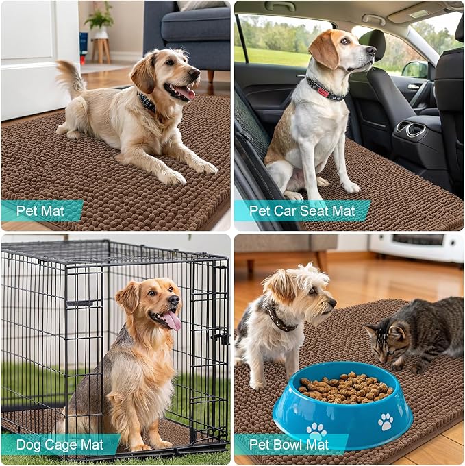 OLANLY Dog Door Mat for Muddy Paws 50x30, Absorbs Moisture and Dirt, Absorbent - Image 7