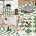 Checkered Washable Rug 6x9, Soft Non-Slip Farmhouse Area Rug - Image 5