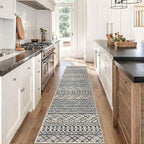 KUTA Boho Runners for Hallways 2x8 Light Brown Black Moroccan Washable Runner - Image 3