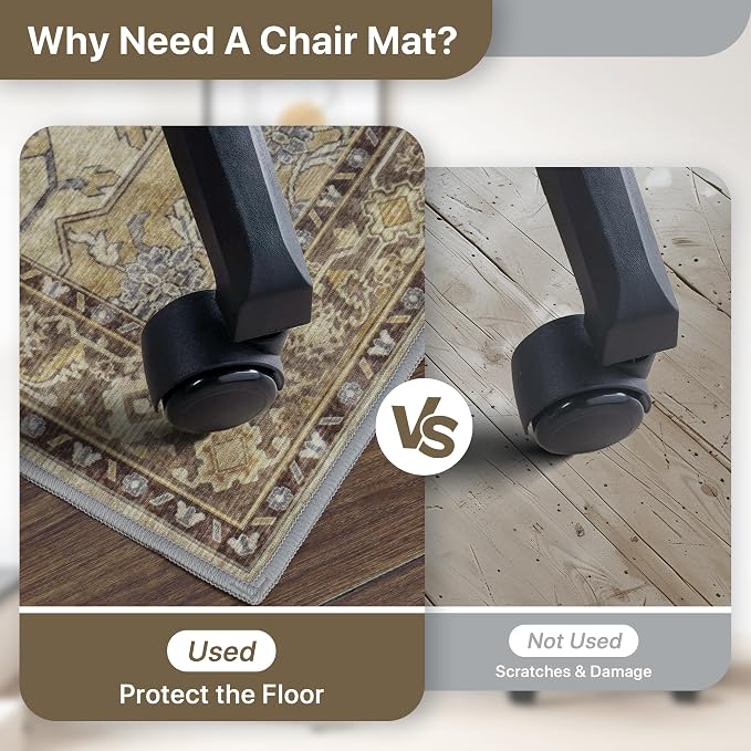 48"x72" Office Chair Mat for Hardwood Tile Floor, Under Desk Carpet Protector - Image 4