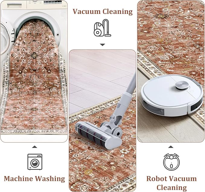 Yamaziot Washable Runner Rug 2x12 – Floral Non Slip Boho Hallway Runner Rug - Image 4