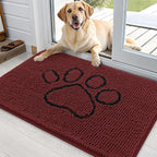 OLANLY Dog Door Mat for Muddy Paws 36x24, Paw Print Design, Absorbs Moisture by OLANLY
