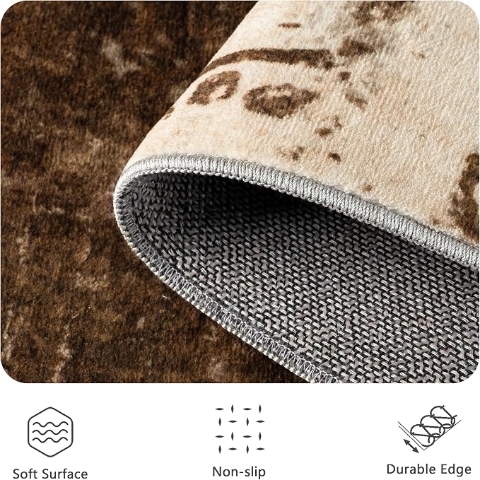 9x12 Area Rugs - Modern Abstract Washable Rug, Ultra Soft Non Slip Low Pile - Image 4