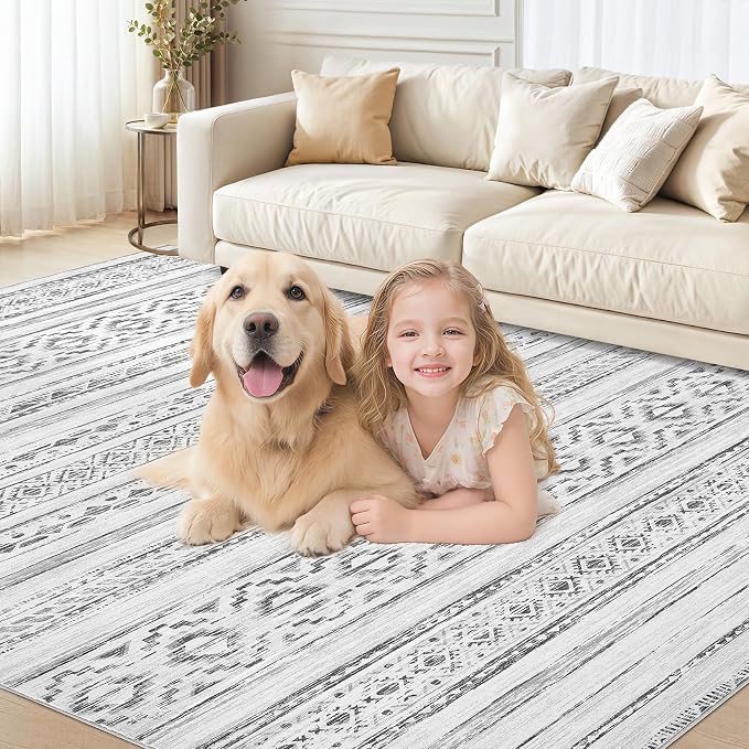 cotiled 9x12 Area Rugs Living Room Rug: Washable Boho Rugs - Image 5