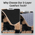 Shag Rugs for Living Room 9x12, Ultra Soft Checkered Black Beige Big Fuzzy Rugs - Image 6