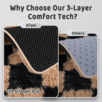 Shag Rugs for Living Room 8x10, Ultra Soft Checkered Black Beige Big Fuzzy Rugs - Image 6