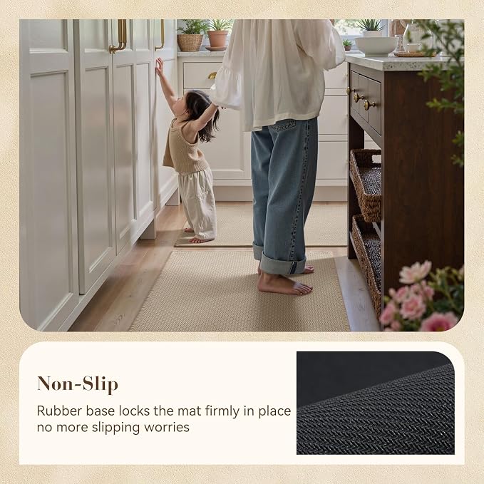 MontVoo Kitchen Rugs Non Slip Washable, Absorbent Braided Kitchen Mats - Image 4