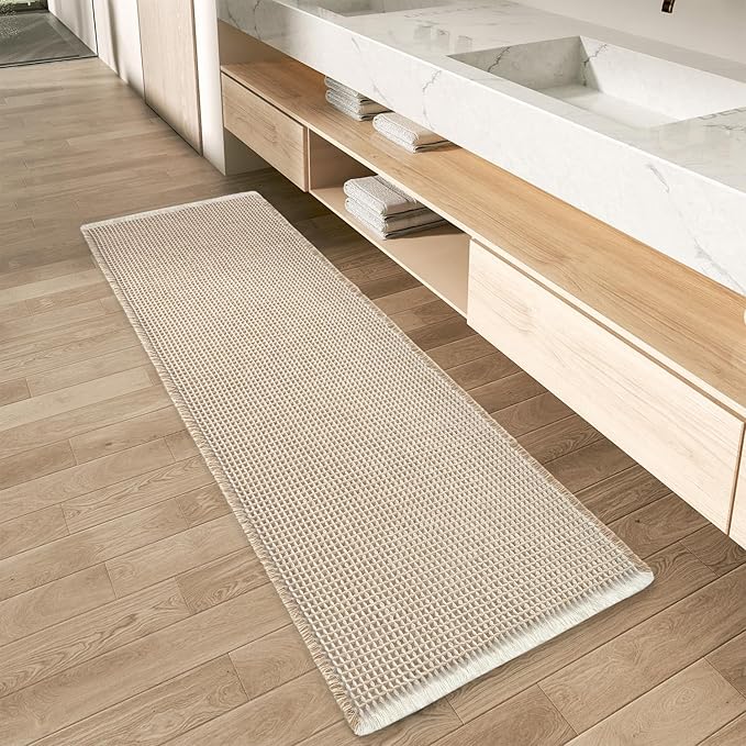 AMOAMI Upgraded Waffle Runner Rug Super Absorbent Non Slip Bath Mats by AMOAMI