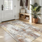 Toneed Abstract Area Rug Modern Washable Rug Soft Non Slip Rug Low Pile - Image 3
