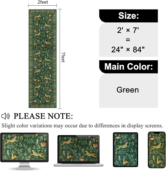 DUKINO Runner Rug, 2x7 Washable Kitchen Rugs - Image 2