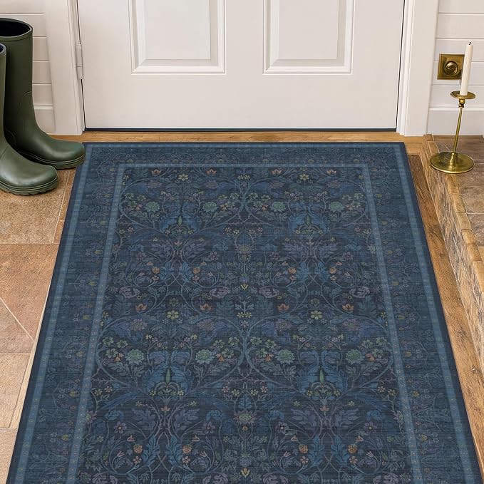 3x4 Oriental Rug for Entryway Indoor, Soft Washable Carpet for Bedroom Beside by Evyhood