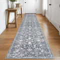 KILOCOCO Runner for Hallway 2.6x16 Runner Rug Printed Vintage Floral Washable by Kilococo