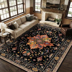 RELEANY Area Rugs Large 9'x12' Washable Non-Slip, Floral Vintage Distress - Image 4