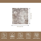 8x8 Square Living Room Area Rug – Washable Modern Neutral Abstract Indoor Rug - Image 2