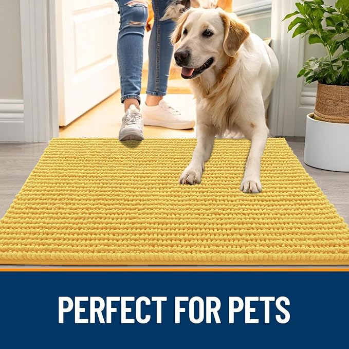 OLANLY Dog Door Mat for Muddy Paws 44x24, Ultra Absorbent Chenille Mud Doormat - Image 6