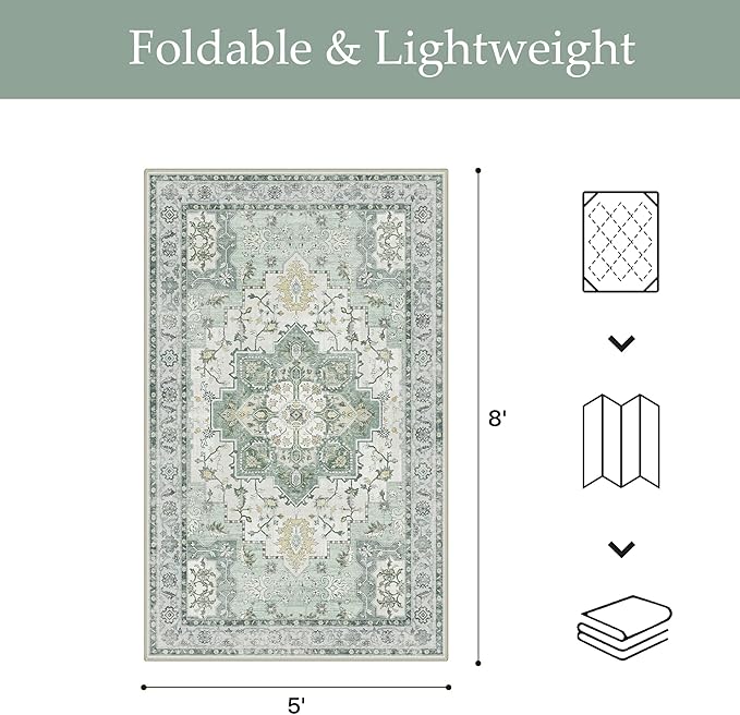 GENIMO Outdoor & Indoor Area Rug 5'x8', Waterproof, Non-Shedding, Easy Cleaning - Image 2