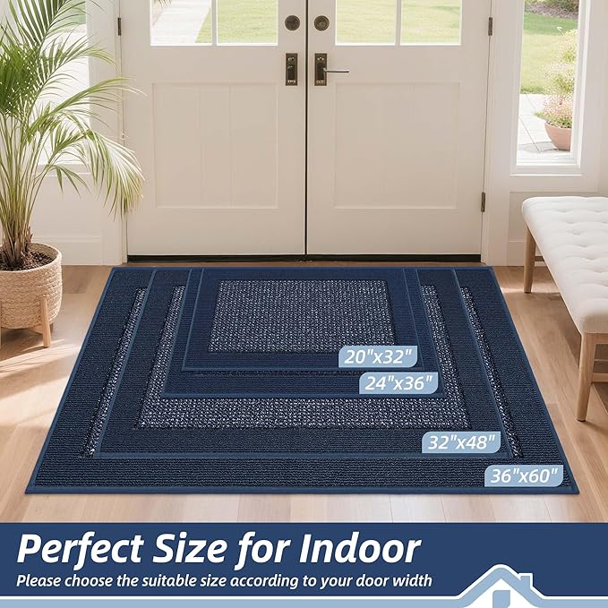 BEQHAUSE Indoor Door Mat 20" x 32", Dirt Trapper Door Mats Non-Slip Entryway - Image 2