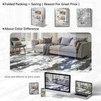 DCX Abstract Area Rug 5x7, Washable Black Modern Rug - Image 8