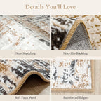 Rugflix 8x10 Washable Area Rugs, Neutral Boho Carpet Living Room Rug Non Slip - Image 7