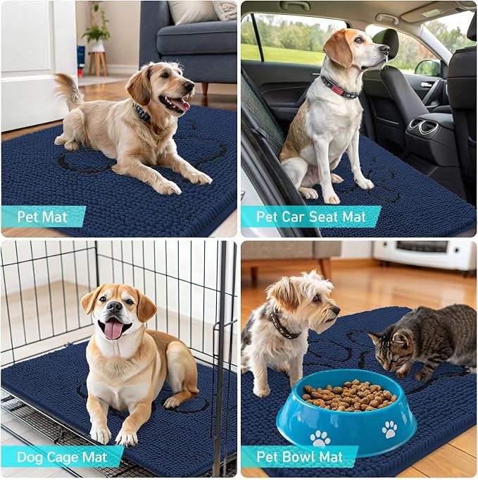 OLANLY Dog Door Mat for Muddy Paws 30x20, Paw Print Design, Absorbs Moisture - Image 7