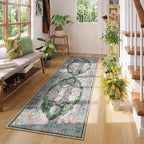 Rugcomf Vintage Medallion Kitchen Rugs Non Slip Washable 2'7"x8' - Image 2