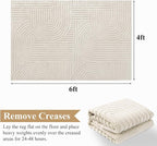 Pauwer 4x6 Washable Area Rugs for Living Room Modern Beige Solid Color Soft - Image 2