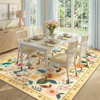 RELEANY Floral 6x9 Area Rugs Washable Print Boho Cute Carpet Non Slip Flower - Image 8
