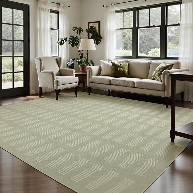 Washable Rugs 8x10 Area Rugs for Living Room, Ultra Soft Faux Wool Retro Carpets - Image 8