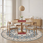 8ft Round Vintage Living Room Area Rug - Image 4