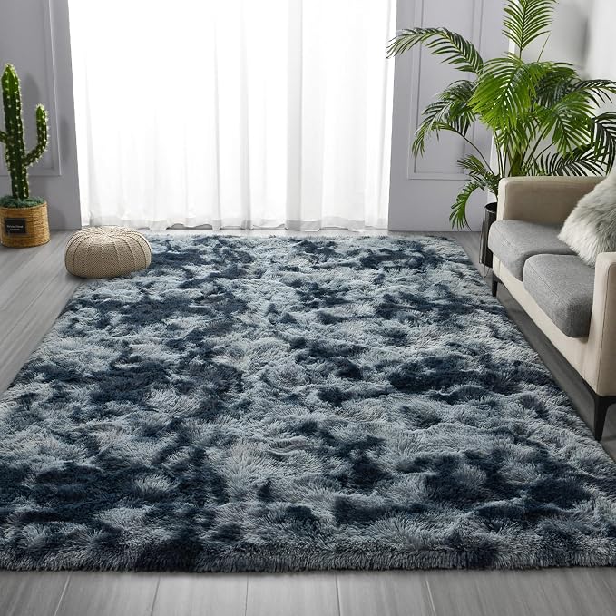 Deerhoo Large Shag Area Rugs 6 x 9, Tie-Dyed Plush Fuzzy Rugs - Image 2