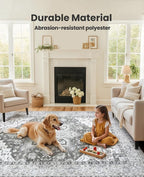 AMADA HOMEFURNISHING 8x10 Area Rugs, Low-Profile Large Washable Area Rug - Image 4