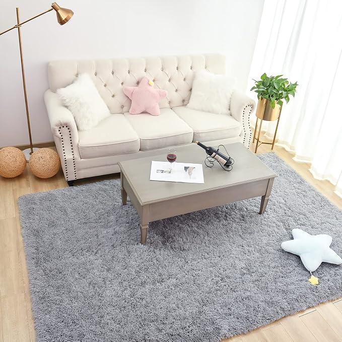Chicrug Soft Area Rugs for Bedroom Living Room Plush Fluffy Rug 6x9 Feet - Image 4