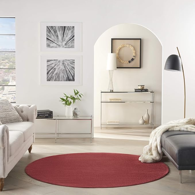 Nourison Home Nourison Essentials Brick Red 6' x Round Area Rug - Image 3