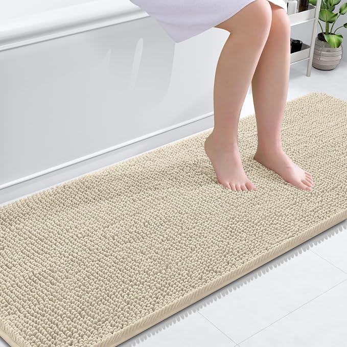 OLANLY Bathroom Runner Rugs 70x24, Extra Soft Absorbent Chenille Bath Rugs by OLANLY