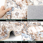 HEBE Hallway Runner Rug 2'x6' Washable Vintage Distressed Area Rugs Non Slip - Image 3
