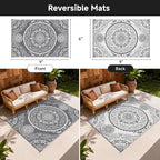 Pauwer Waterproof Outdoor Rug 6x9, Reversible Plastic Straw Patio Camping Rug - Image 2