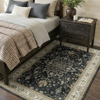 RELEANY Area Rugs 4'x6' Washable Non-Slip, Floral Vintage Distress Medallion - Image 2