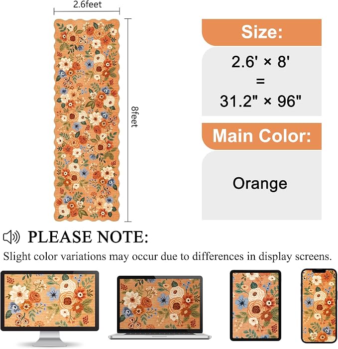 DUKINO 2.6x8 Runner Rug for Hallway, Washable Kitchen Rug - Image 2
