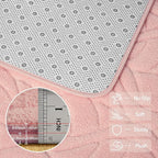 5x7 Pink Washable Area Rug for Bedroom Living Room, Leaf Geometric Patter Shag - Image 6