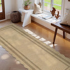 LIVEBOX Scalloped Washable 2x8 Kitchen Runner Rug, Easy Jute Geometric Tan Rugs - Image 9
