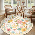 RELEANY Floral 8ft Area Rugs Washable Print Boho Cute Carpet Non Slip Flower - Image 9