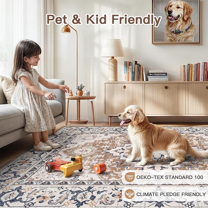 Lofus 4ft Area Rugs for Living Room, Washable Area Rug, Rugs for Bedroom - Image 8